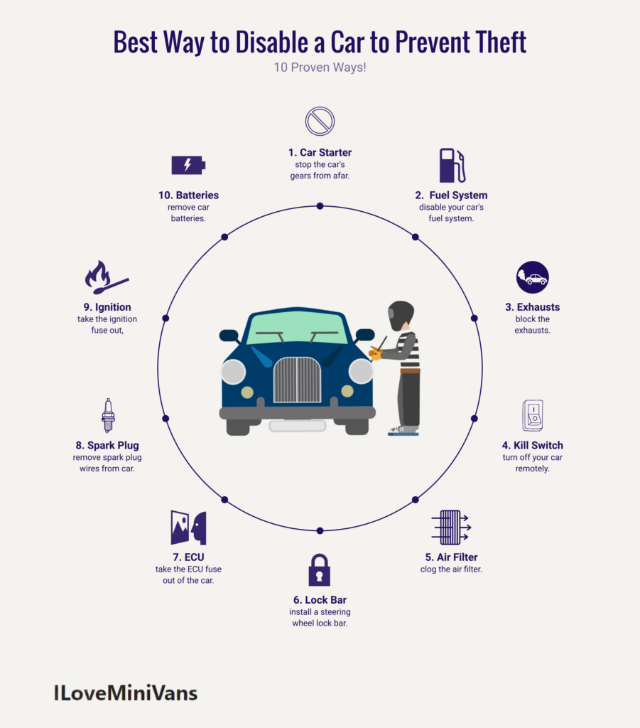 best way to disable a car to prevent theft infographic
