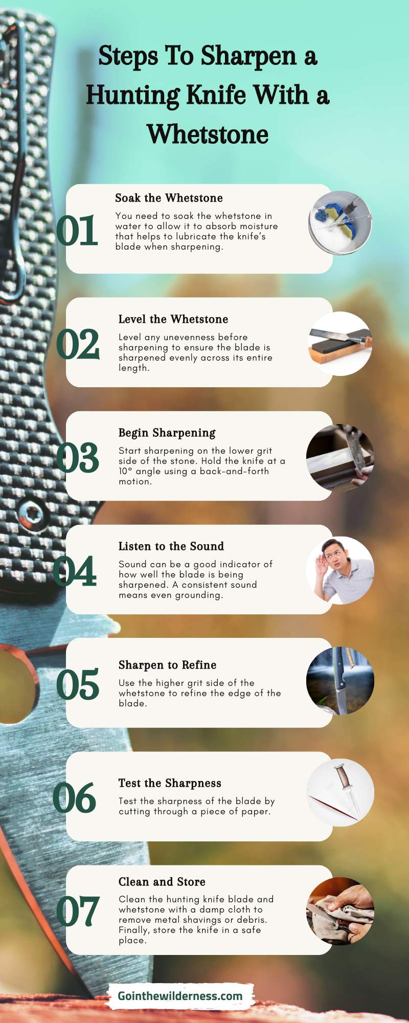 How to Sharpen a Hunting Knife With a Whetstone Go In The Wilderness