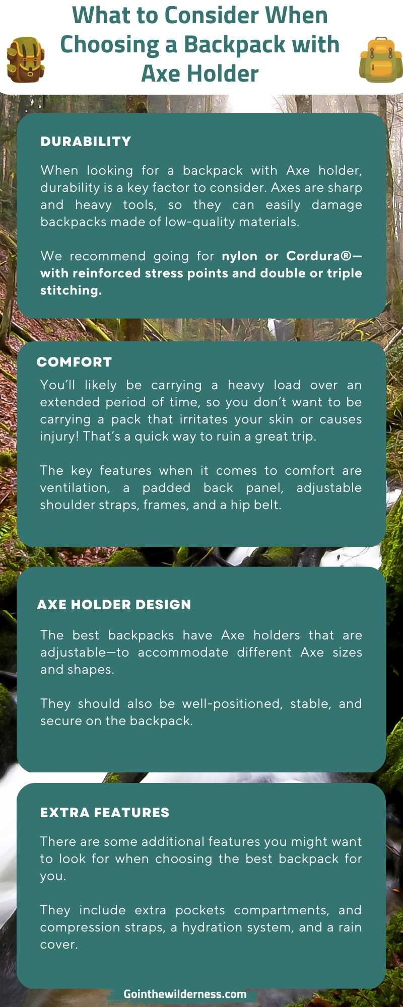 What to Consider When Choosing a Backpack with Axe Holder