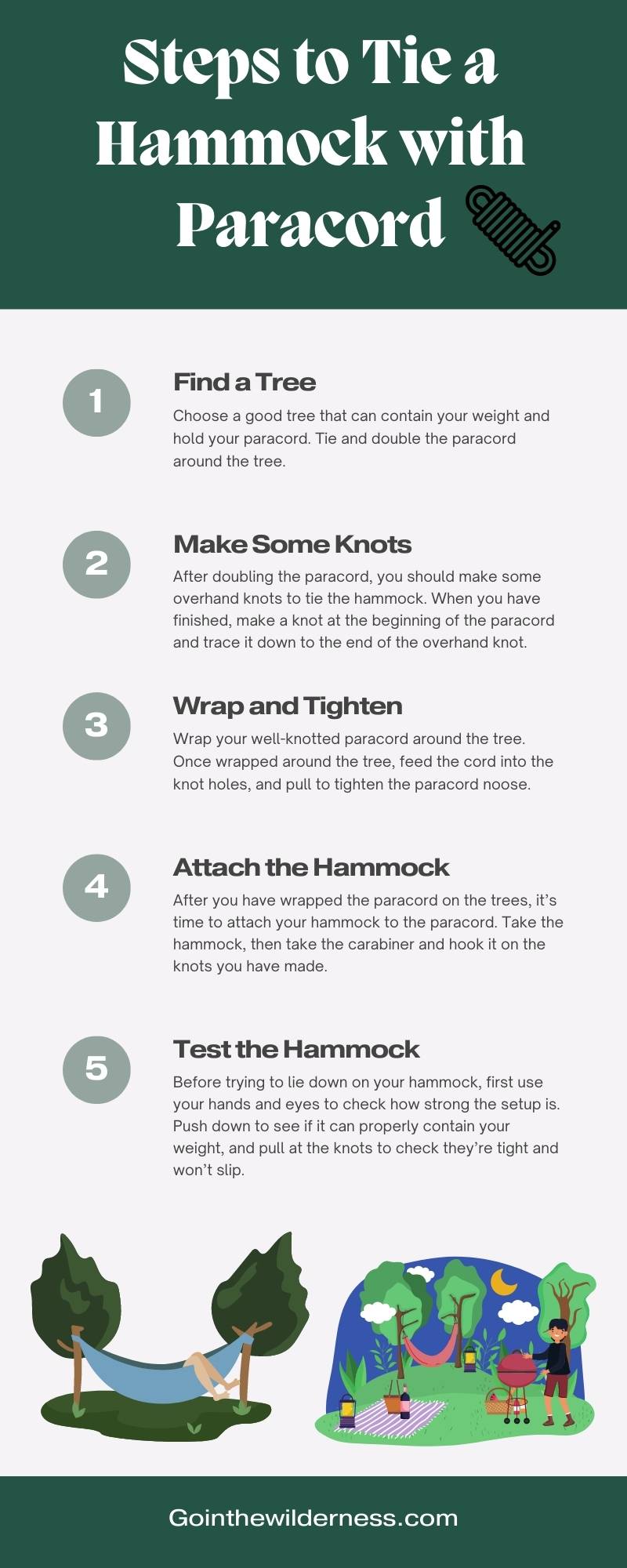 Steps to Tie a Hammock with Paracord